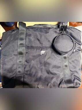 Fabletics Black Unisex Travel Tote Bag with Detachable Pouch